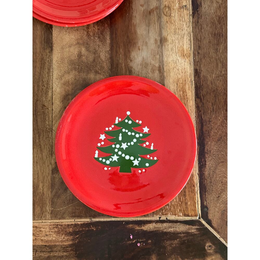 Waechtersbach Germany Red Christmas Tree 10" Dinner Plate Microwave Safe - Picture 2 of 5